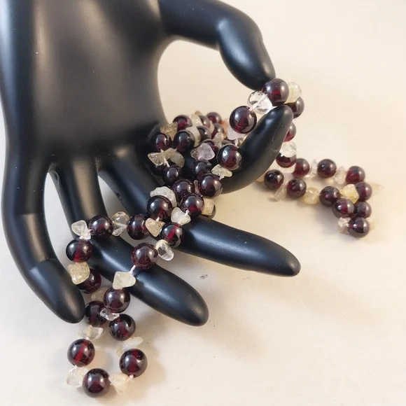 Vintage Garnet Beaded Necklace - 585 (14k) Lock - Picture 16 of 16